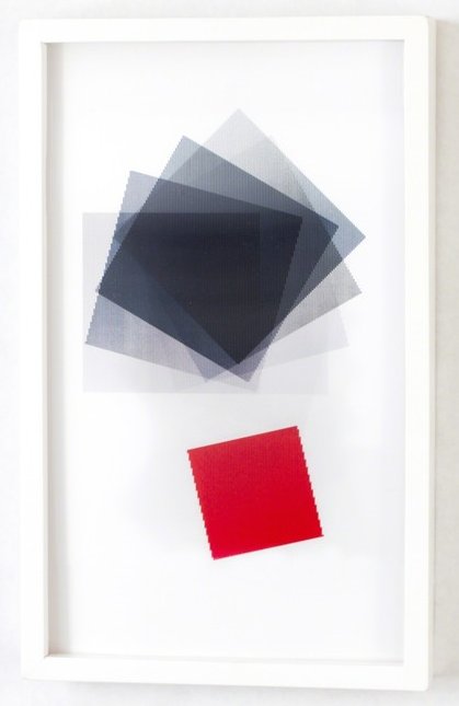 Babak Golkar, Black Squared Red Square, 2018