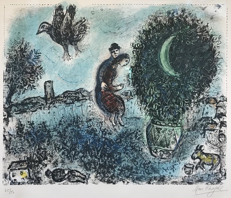 Marc Chagall, La Lune dans le Bouquet, 1971